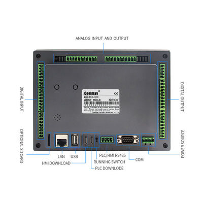 Coolmay 7 Inch EX3U-8070H-2AD2DA Industrial 24v Digital Analog Input Touch Screen Panel Small Mini Plc HMI Integrated